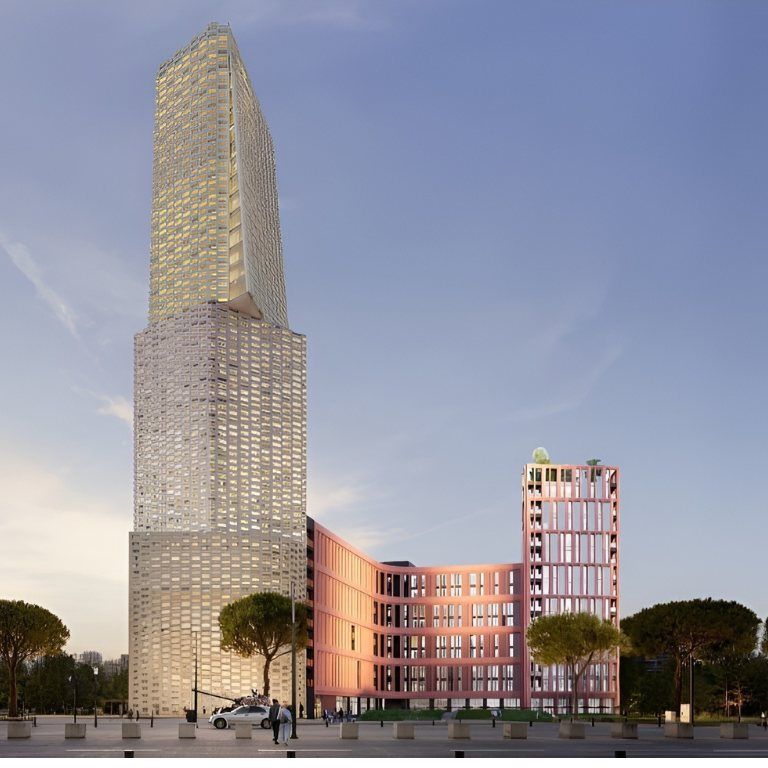 The developer's render of AXA Tower